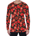 Red Ripe Tomatoes Pattern Print Men's Long Sleeve T-Shirt