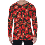 Red Ripe Tomatoes Pattern Print Men's Long Sleeve T-Shirt