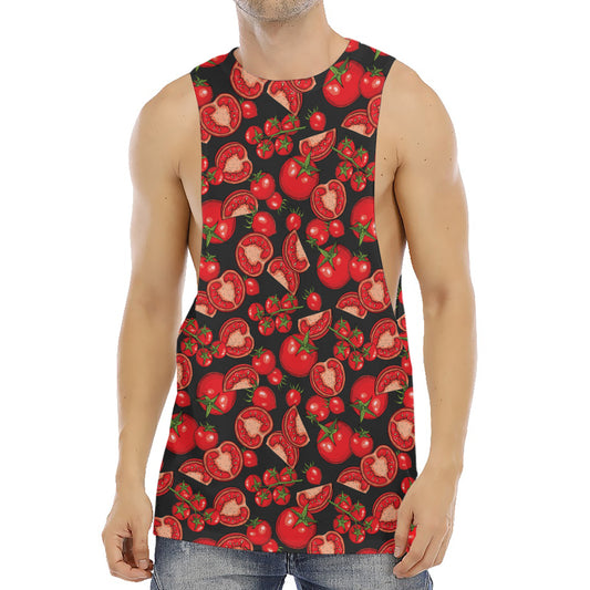 Red Ripe Tomatoes Pattern Print Men's Muscle Tank Top