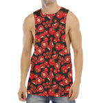 Red Ripe Tomatoes Pattern Print Men's Muscle Tank Top