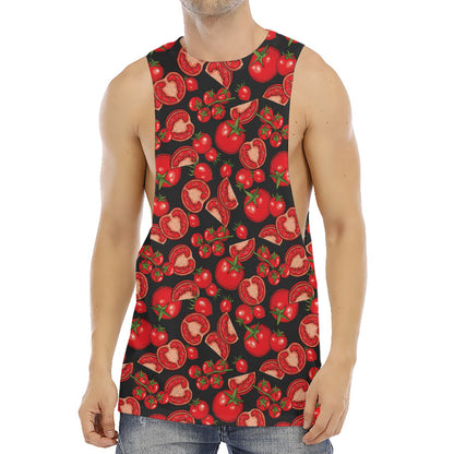 Red Ripe Tomatoes Pattern Print Men's Muscle Tank Top