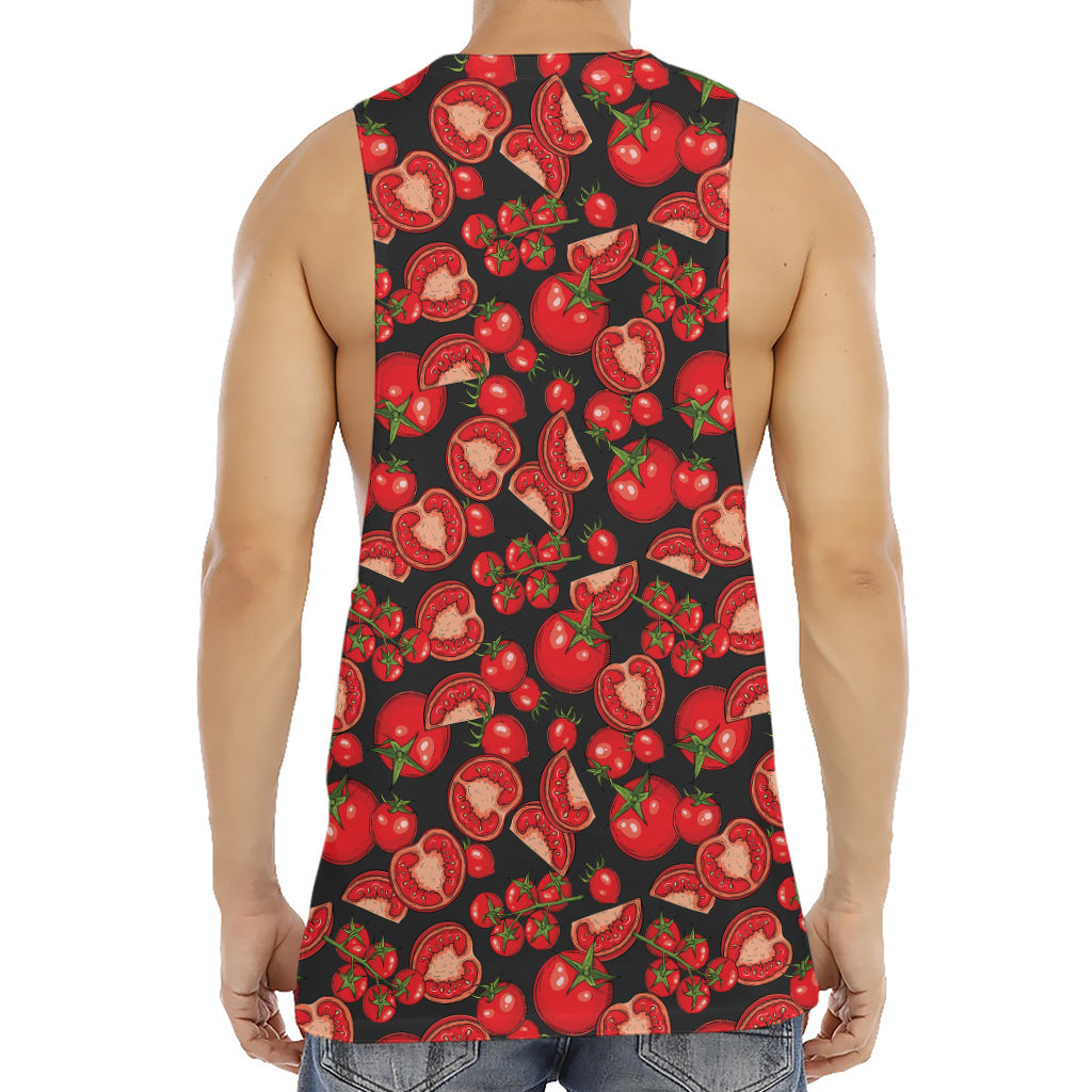 Red Ripe Tomatoes Pattern Print Men's Muscle Tank Top