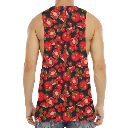 Red Ripe Tomatoes Pattern Print Men's Muscle Tank Top