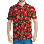 Red Ripe Tomatoes Pattern Print Men's Polo Shirt