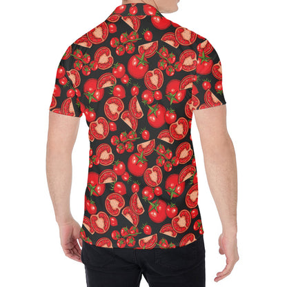 Red Ripe Tomatoes Pattern Print Men's Shirt