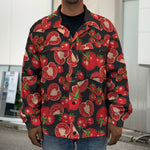 Red Ripe Tomatoes Pattern Print Men's Shirt Jacket