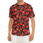 Red Ripe Tomatoes Pattern Print Men's Short Sleeve Rash Guard