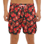 Red Ripe Tomatoes Pattern Print Men's Split Running Shorts