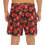 Red Ripe Tomatoes Pattern Print Men's Split Running Shorts