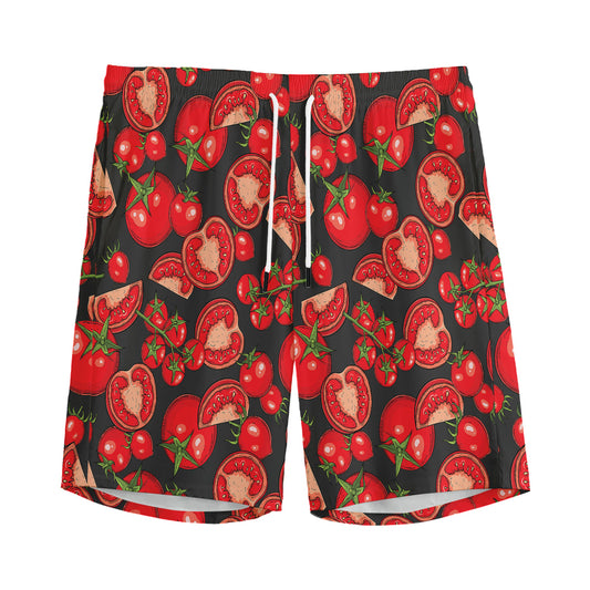 Red Ripe Tomatoes Pattern Print Men's Sports Shorts