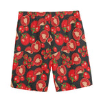 Red Ripe Tomatoes Pattern Print Men's Sports Shorts