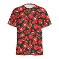 Red Ripe Tomatoes Pattern Print Men's Athletic T-Shirt