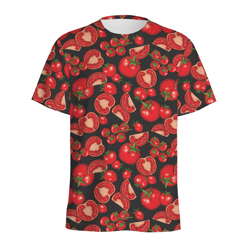 Red Ripe Tomatoes Pattern Print Men's Sports T-Shirt