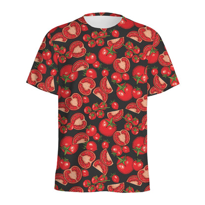 Red Ripe Tomatoes Pattern Print Men's Sports T-Shirt