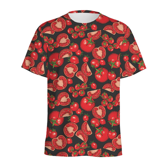 Red Ripe Tomatoes Pattern Print Men's Sports T-Shirt