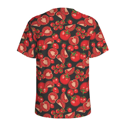 Red Ripe Tomatoes Pattern Print Men's Sports T-Shirt