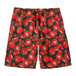 Red Ripe Tomatoes Pattern Print Men's Swim Trunks