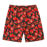 Red Ripe Tomatoes Pattern Print Men's Swim Trunks