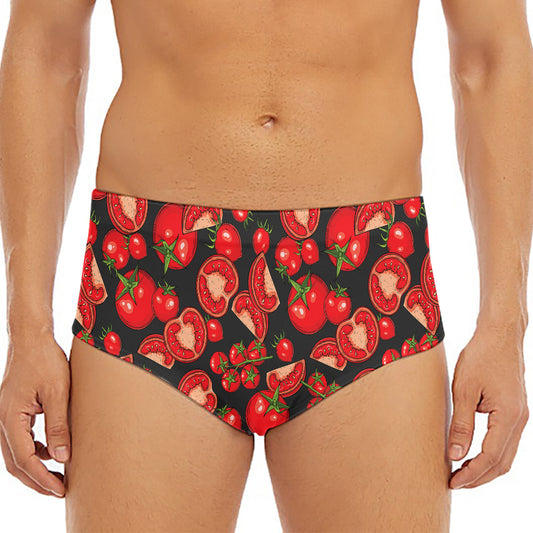 Red Ripe Tomatoes Pattern Print Men's Triangle Swim Briefs