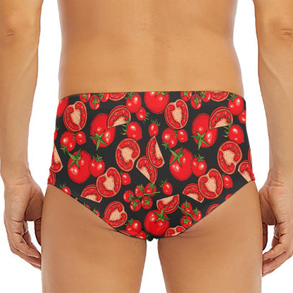 Red Ripe Tomatoes Pattern Print Men's Triangle Swim Briefs