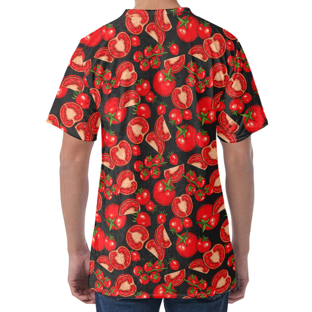 Red Ripe Tomatoes Pattern Print Men's Velvet T-Shirt