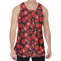 Red Ripe Tomatoes Pattern Print Men's Velvet Tank Top