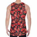 Red Ripe Tomatoes Pattern Print Men's Velvet Tank Top