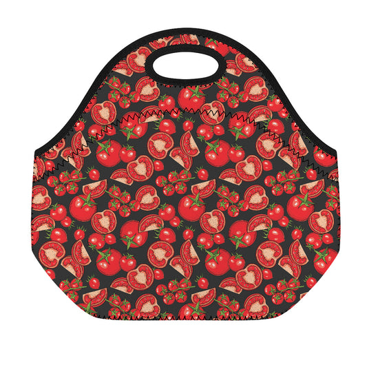 Red Ripe Tomatoes Pattern Print Neoprene Lunch Bag