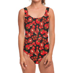 Red Ripe Tomatoes Pattern Print One Piece Swimsuit