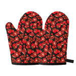 Red Ripe Tomatoes Pattern Print Oven Mitts