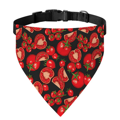 Red Ripe Tomatoes Pattern Print Over The Collar Dog Bandana