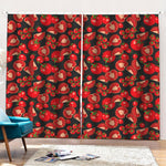 Red Ripe Tomatoes Pattern Print Pencil Pleat Curtains