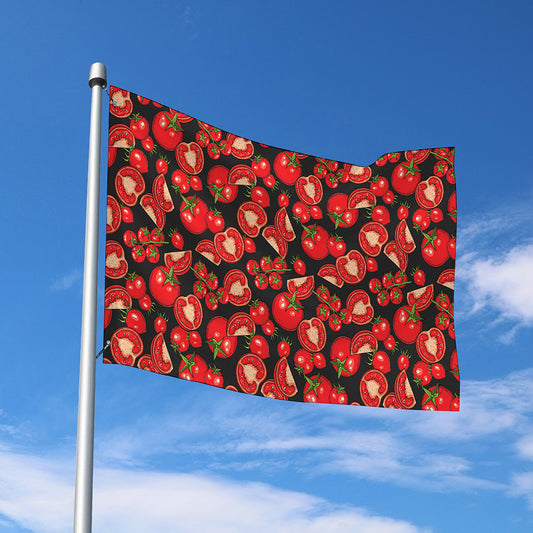 Red Ripe Tomatoes Pattern Print Polyester Flag