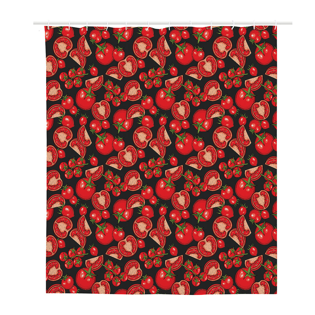 Red Ripe Tomatoes Pattern Print Polyester Shower Curtain