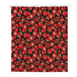 Red Ripe Tomatoes Pattern Print Polyester Shower Curtain