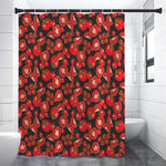 Red Ripe Tomatoes Pattern Print Premium Shower Curtain