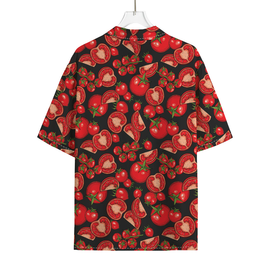 Red Ripe Tomatoes Pattern Print Rayon Hawaiian Shirt