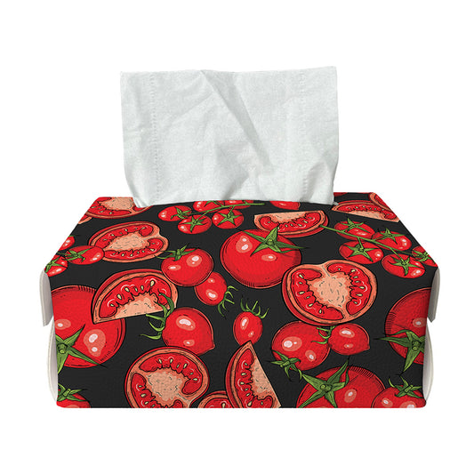 Red Ripe Tomatoes Pattern Print Rectangle Tissue Box Cover