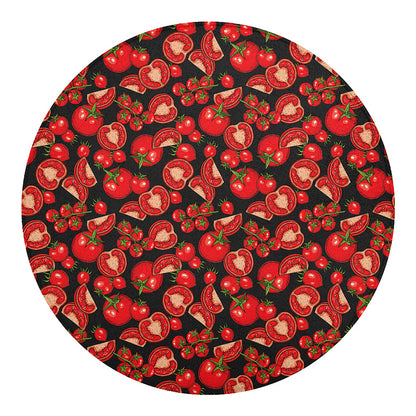 Red Ripe Tomatoes Pattern Print Round Blanket
