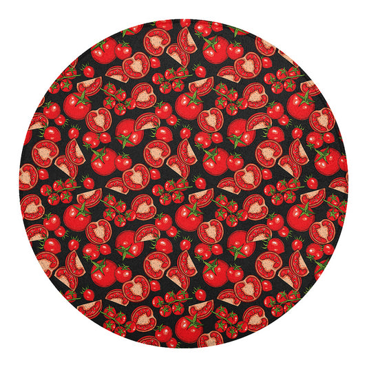 Red Ripe Tomatoes Pattern Print Round Blanket