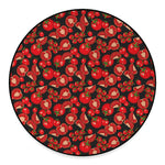 Red Ripe Tomatoes Pattern Print Round Floor Mat