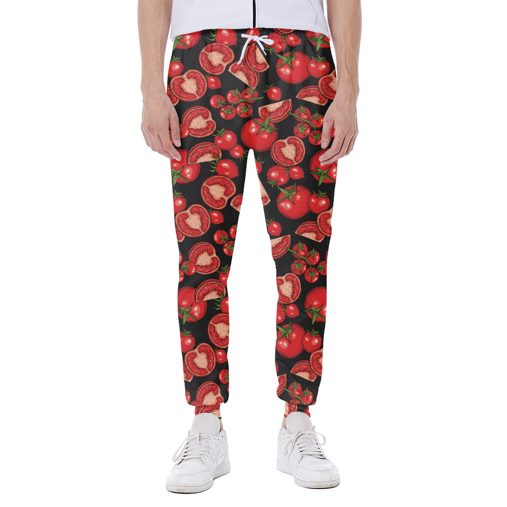 Red Ripe Tomatoes Pattern Print Scuba Joggers