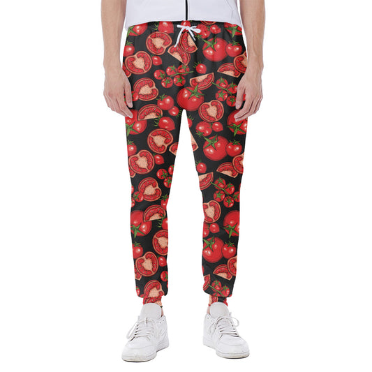 Red Ripe Tomatoes Pattern Print Scuba Joggers