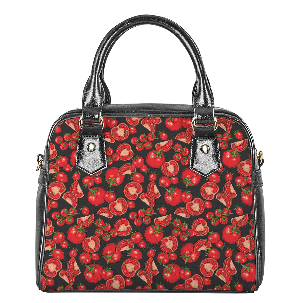Red Ripe Tomatoes Pattern Print Shoulder Handbag