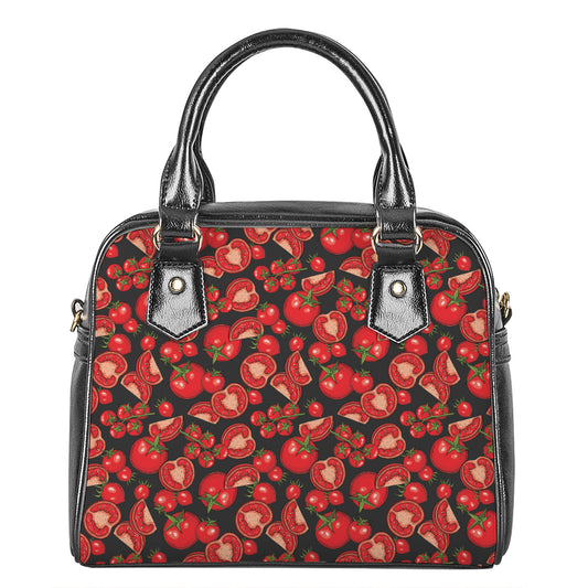 Red Ripe Tomatoes Pattern Print Shoulder Handbag