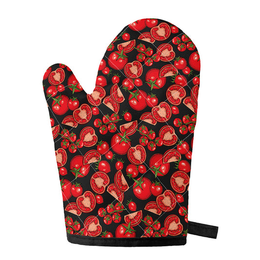 Red Ripe Tomatoes Pattern Print Single Oven Mitt