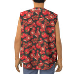 Red Ripe Tomatoes Pattern Print Sleeveless Baseball Jersey