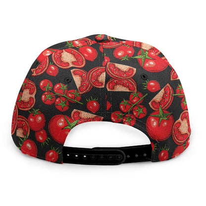 Red Ripe Tomatoes Pattern Print Snapback Cap