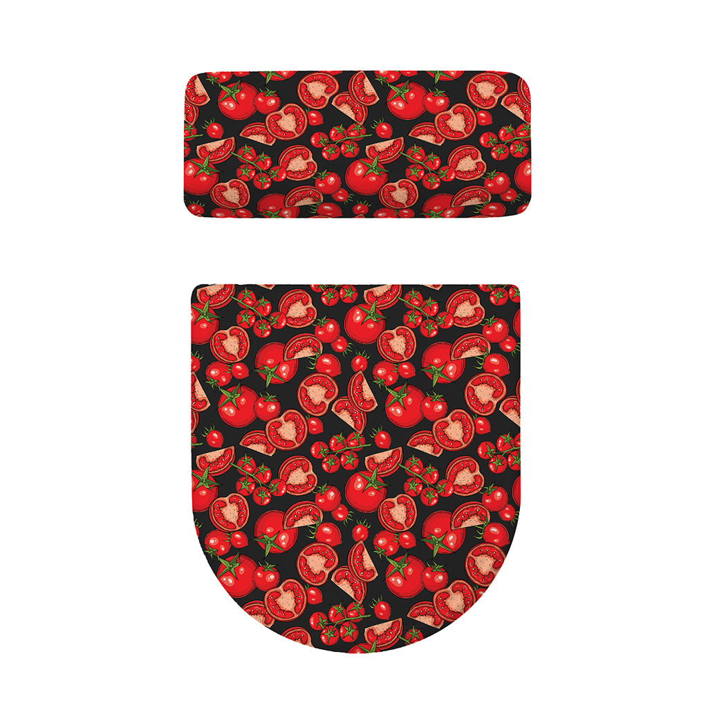 Red Ripe Tomatoes Pattern Print Toilet Lid And Tank Cover Set