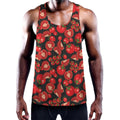 Red Ripe Tomatoes Pattern Print Men's Workout Tank Top